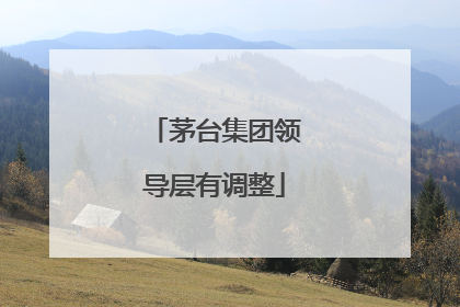 茅台集团领导层有调整