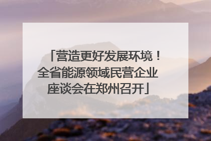 营造更好发展环境！全省能源领域民营企业座谈会在郑州召开