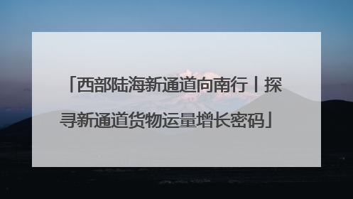 西部陆海新通道向南行丨探寻新通道货物运量增长密码