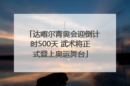 达喀尔青奥会迎倒计时500天 武术将正式登上奥运舞台