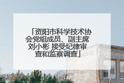 资阳市科学技术协会党组成员、副主席刘小彬 接受纪律审查和监察调查