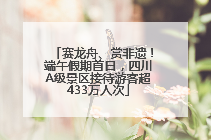 赛龙舟、赏非遗！端午假期首日，四川A级景区接待游客超433万人次