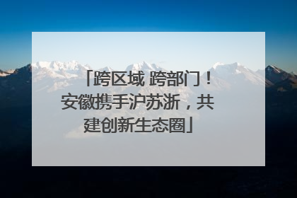 跨区域 跨部门！安徽携手沪苏浙，共建创新生态圈