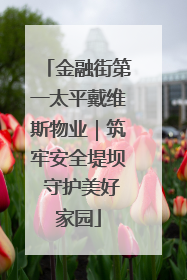 金融街第一太平戴维斯物业｜筑牢安全堤坝 守护美好家园