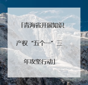 青海省开展知识产权“五个一”三年攻坚行动