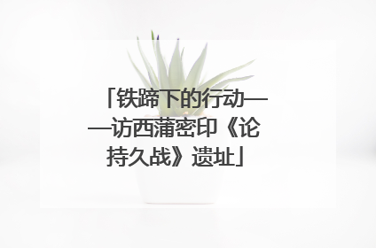 铁蹄下的行动——访西蒲密印《论持久战》遗址