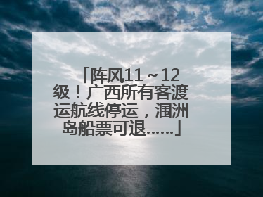 阵风11～12级！广西所有客渡运航线停运，涠洲岛船票可退……