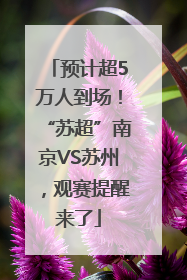 预计超5万人到场！“苏超”南京VS苏州，观赛提醒来了