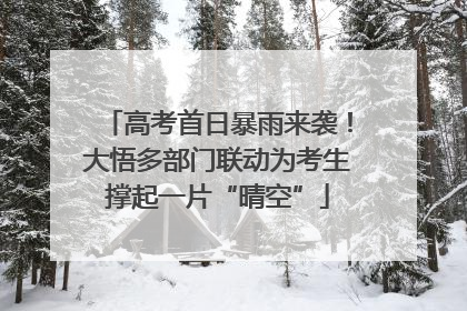 高考首日暴雨来袭！大悟多部门联动为考生撑起一片“晴空”