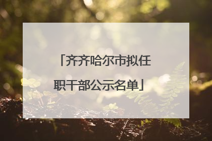 齐齐哈尔市拟任职干部公示名单