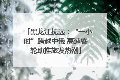 黑龙江抚远：“一小时”跨越中俄 高速客轮助推旅发热潮