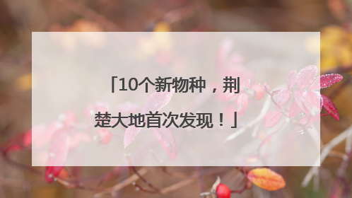 10个新物种，荆楚大地首次发现！