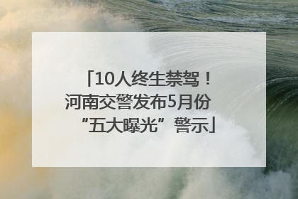 10人终生禁驾！河南交警发布5月份“五大曝光”警示