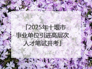 2025年十堰市事业单位引进高层次人才笔试开考