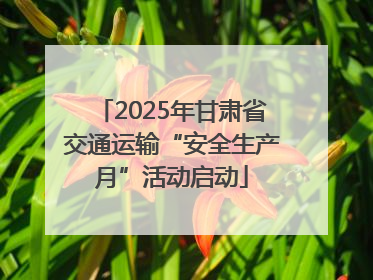 2025年甘肃省交通运输“安全生产月”活动启动