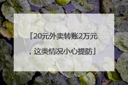 20元外卖转账2万元，这类情况小心提防