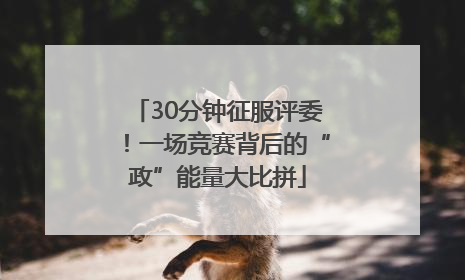 30分钟征服评委！一场竞赛背后的“政”能量大比拼