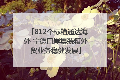 812个标箱通达海外 宁德口岸集装箱外贸业务稳健发展