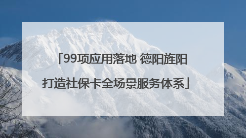 99项应用落地 德阳旌阳打造社保卡全场景服务体系