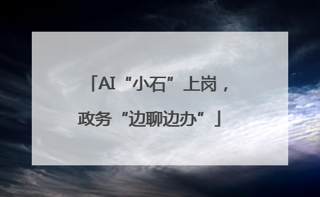 AI“小石”上岗，政务“边聊边办”
