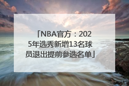 NBA官方：2025年选秀新增13名球员退出提前参选名单